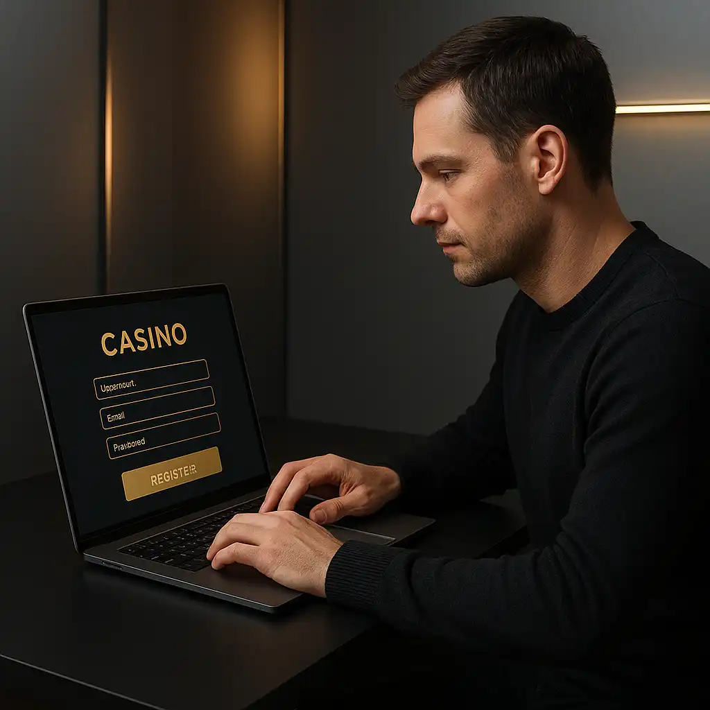 UK player registering a new PawBets account on a laptop